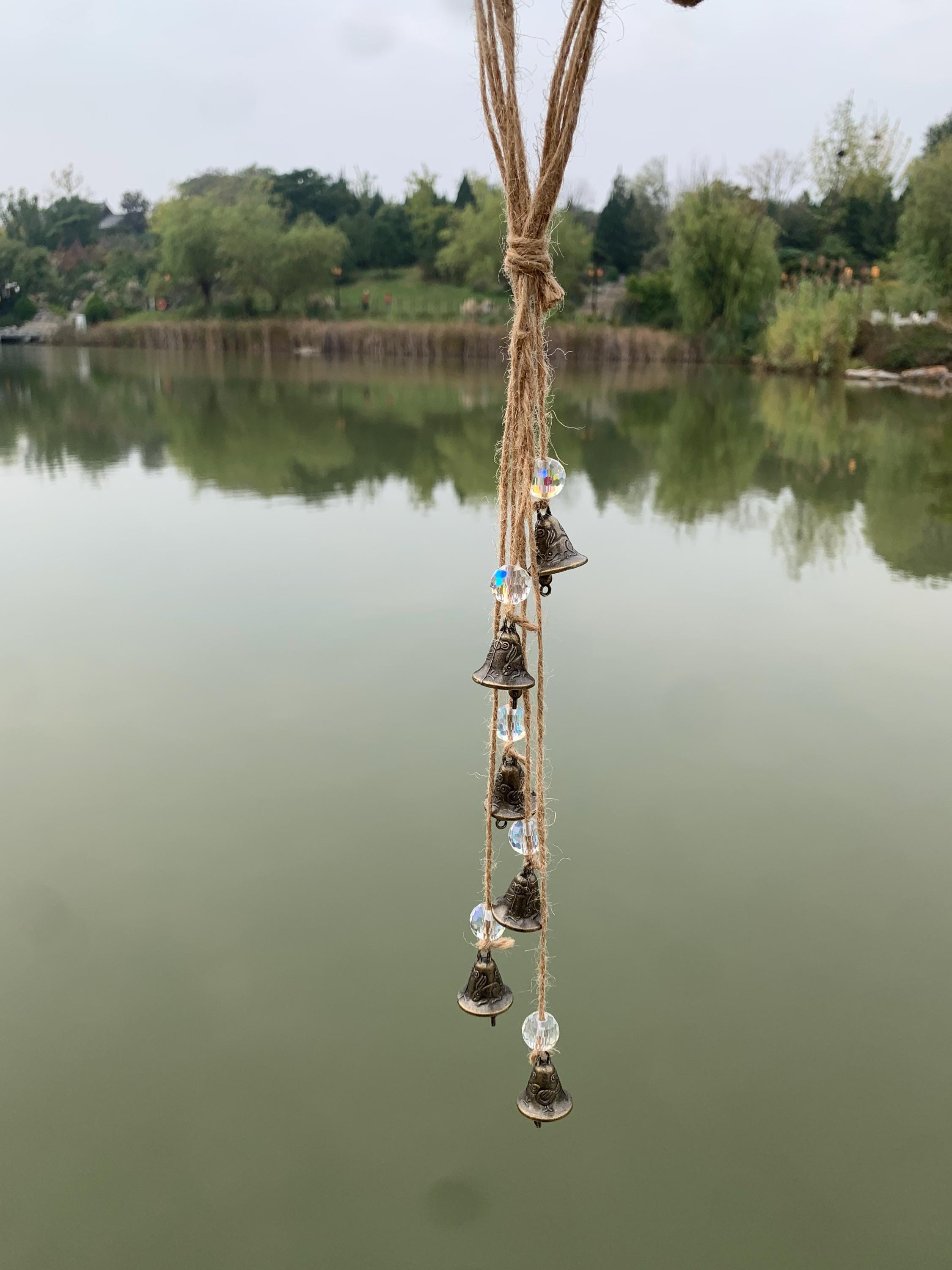 Handmade Witch Bells for Doorknob, Crystal Ball Wicca Bells for Home Protection,  Defense Protection Charm, Pagan Home Blessing, Wicca Gift