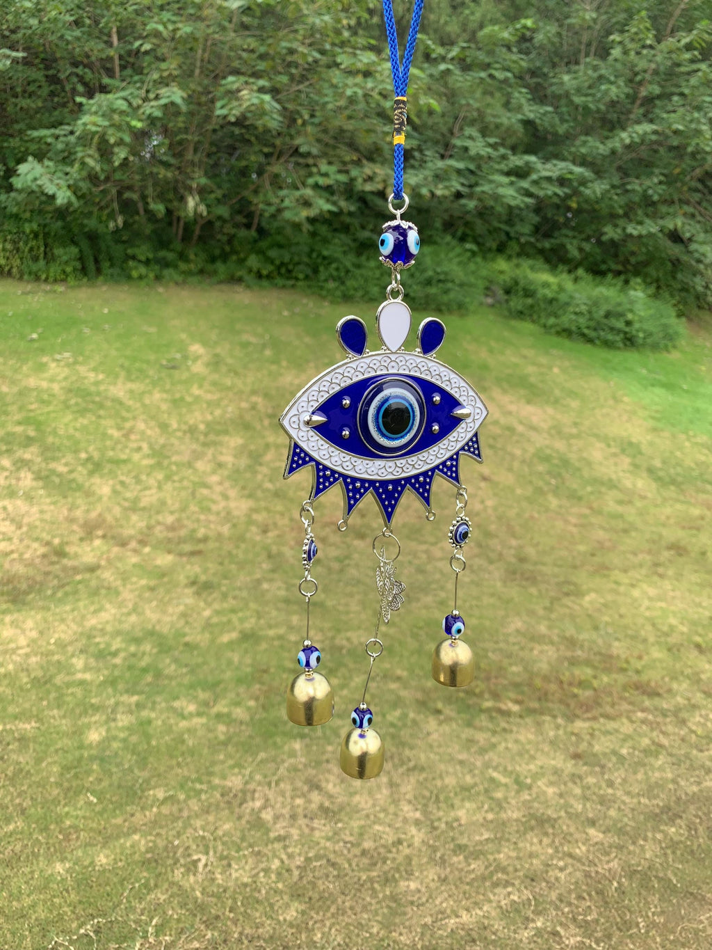 Evil Eye Witch Bells for Protection, Double Ward Charm, Blue Eye Nazar for Home, Evil Eye Protection Charm for Blessings, Spiritual Gift