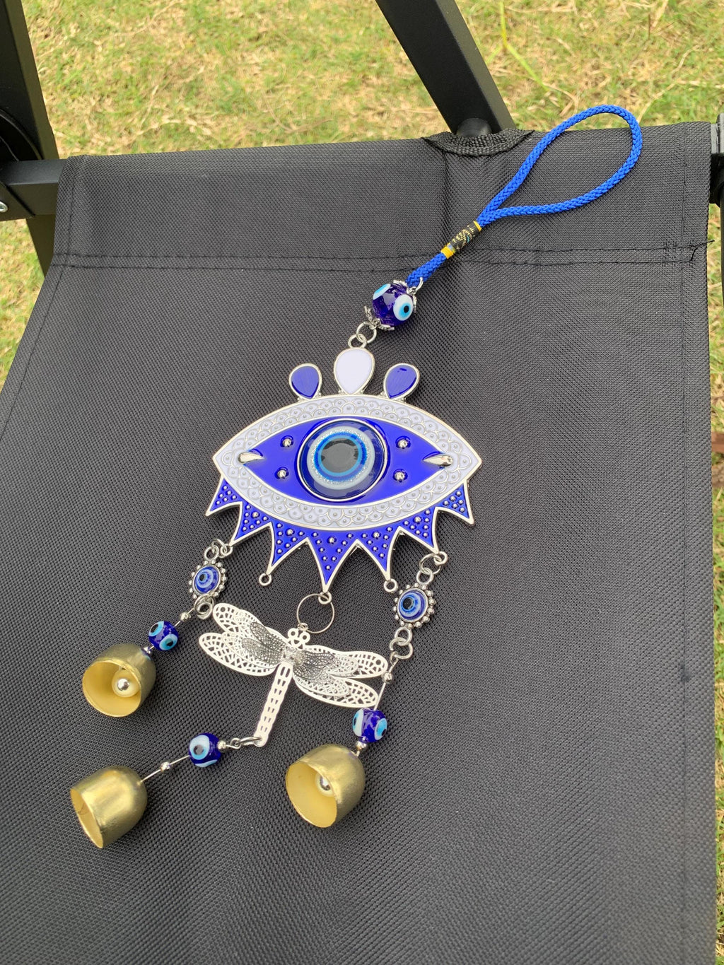 Evil Eye Witch Bells for Protection, Double Ward Charm, Blue Eye Nazar for Home, Evil Eye Protection Charm for Blessings, Spiritual Gift