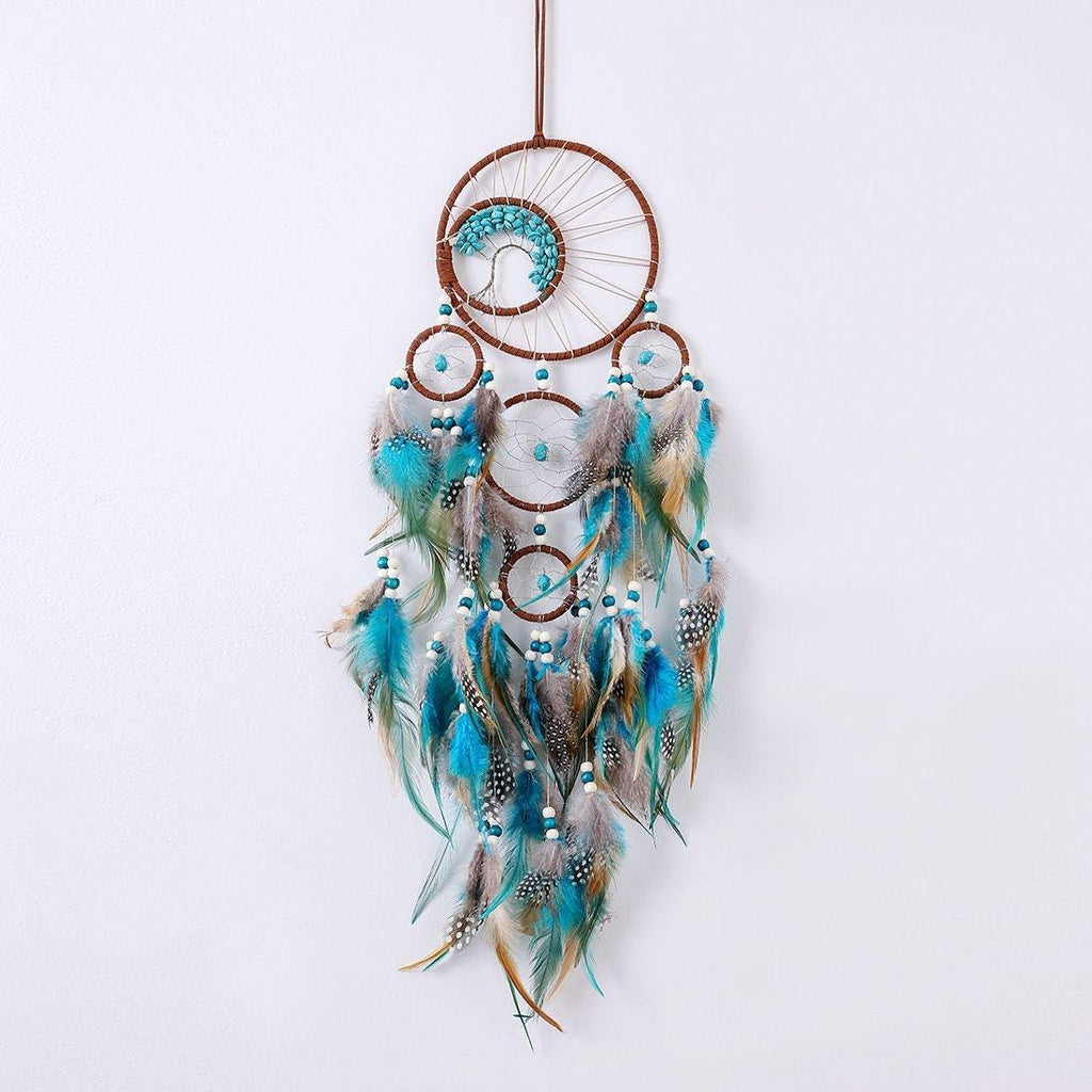 Handmade Tree of Life Dreamcatcher, Bohemian Feather Wall Hanging, Goo