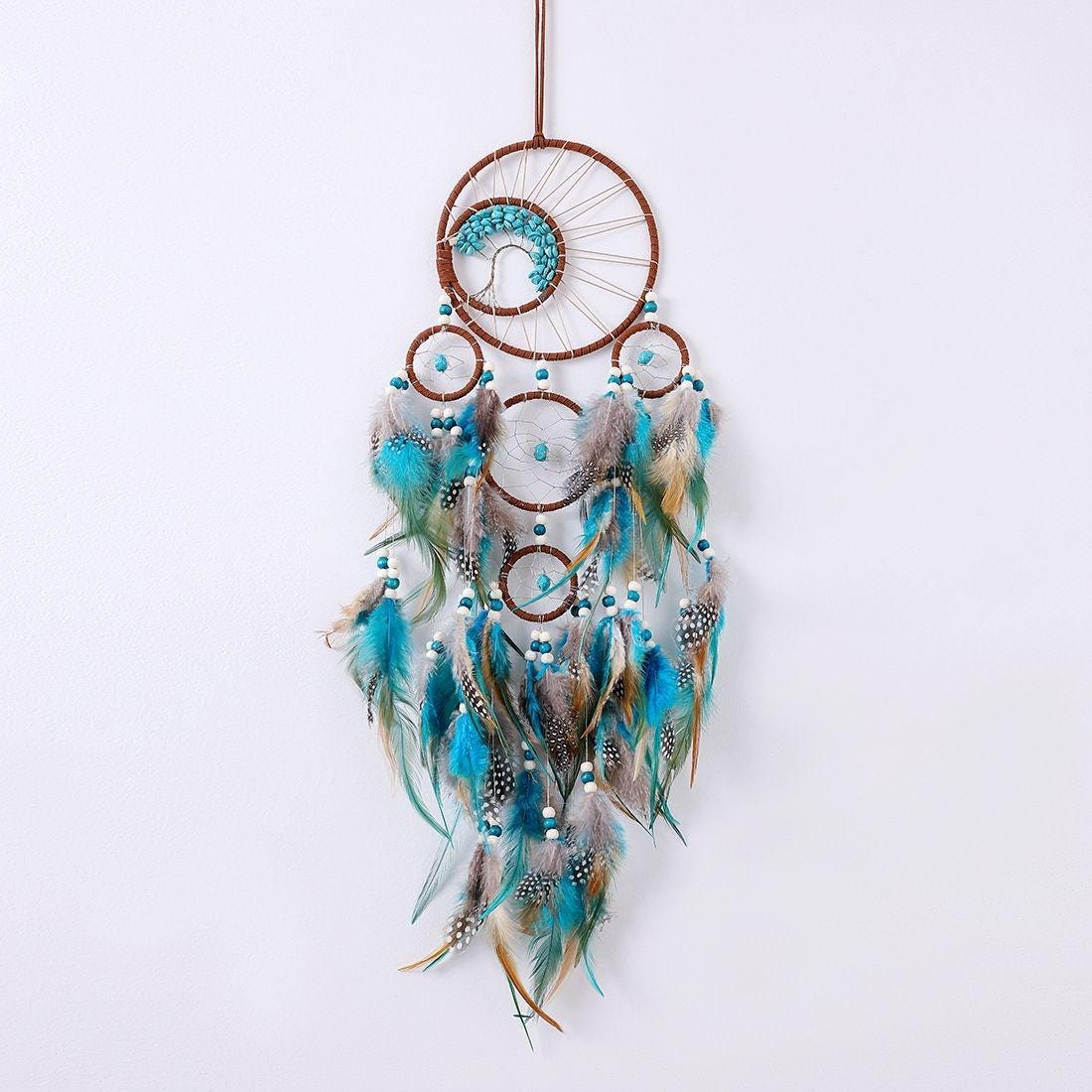 Handmade Tree of Life Dreamcatcher, Bohemian Feather Wall Hanging, Goo