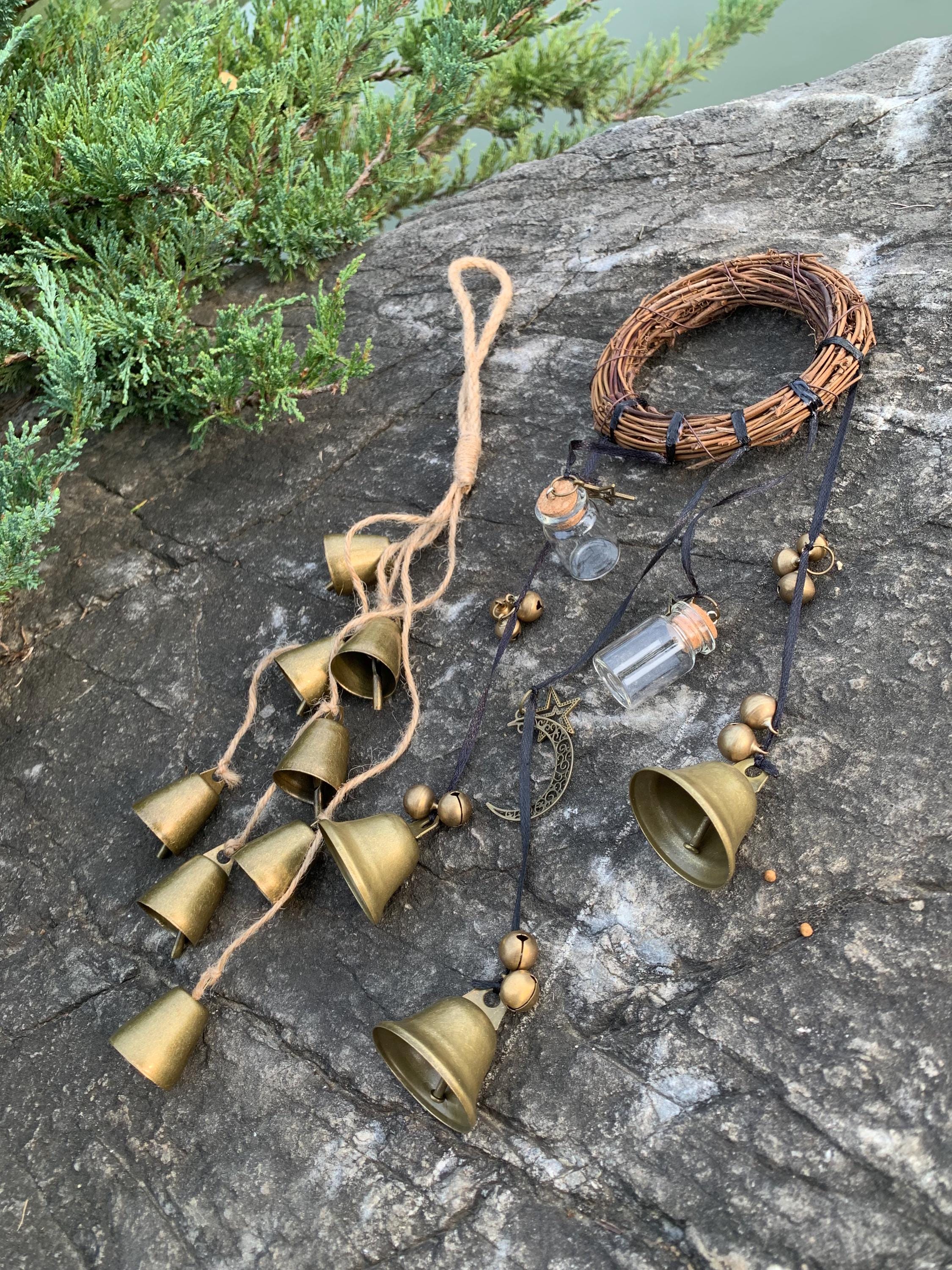 Set of 2 Witch Bells for Door Protection, Home Blessing Charm, Enchanted Witch Bells for Home Blessing, Handmade Witch Bells for Door Knob