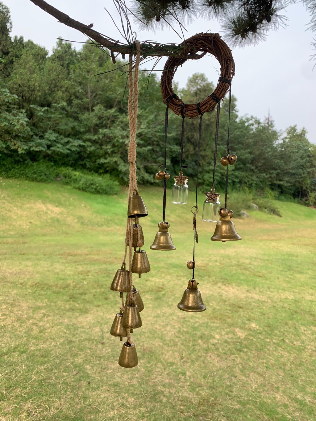 Set of 2 Witch Bells for Door Protection, Home Blessing Charm, Enchanted Witch Bells for Home Blessing, Handmade Witch Bells for Door Knob