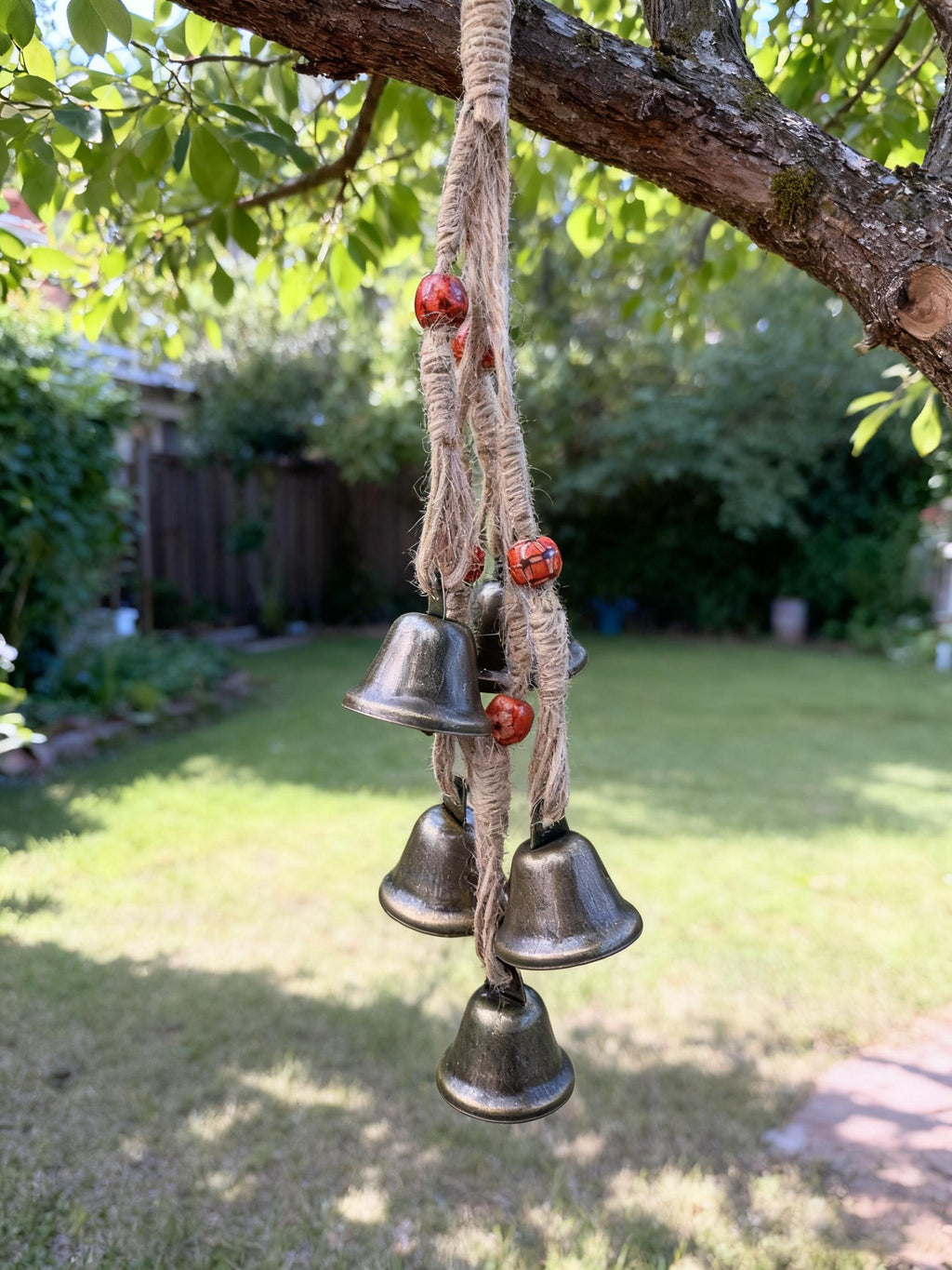 Handmade Protection Bells for Front Door, Hanging Ward Charm to Ward Off Negative Energy, Wiccan Supplies, Porch Protection Charm Decor