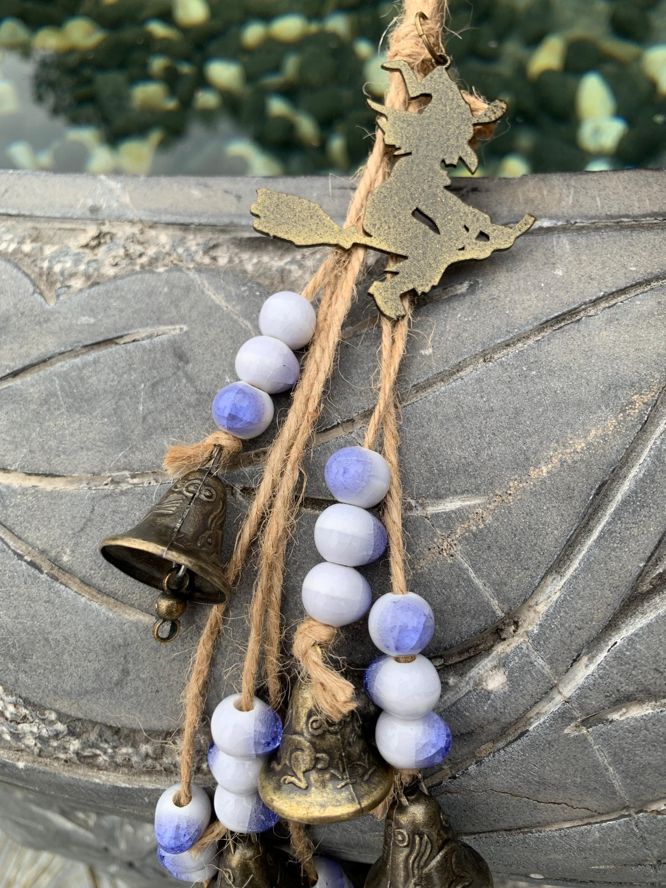 Hanging Bells for Home Protection, Housewarming Gift for New Home, Good Luck Decor, Positive Energy Wind Chime With Bells, Wicca Gift