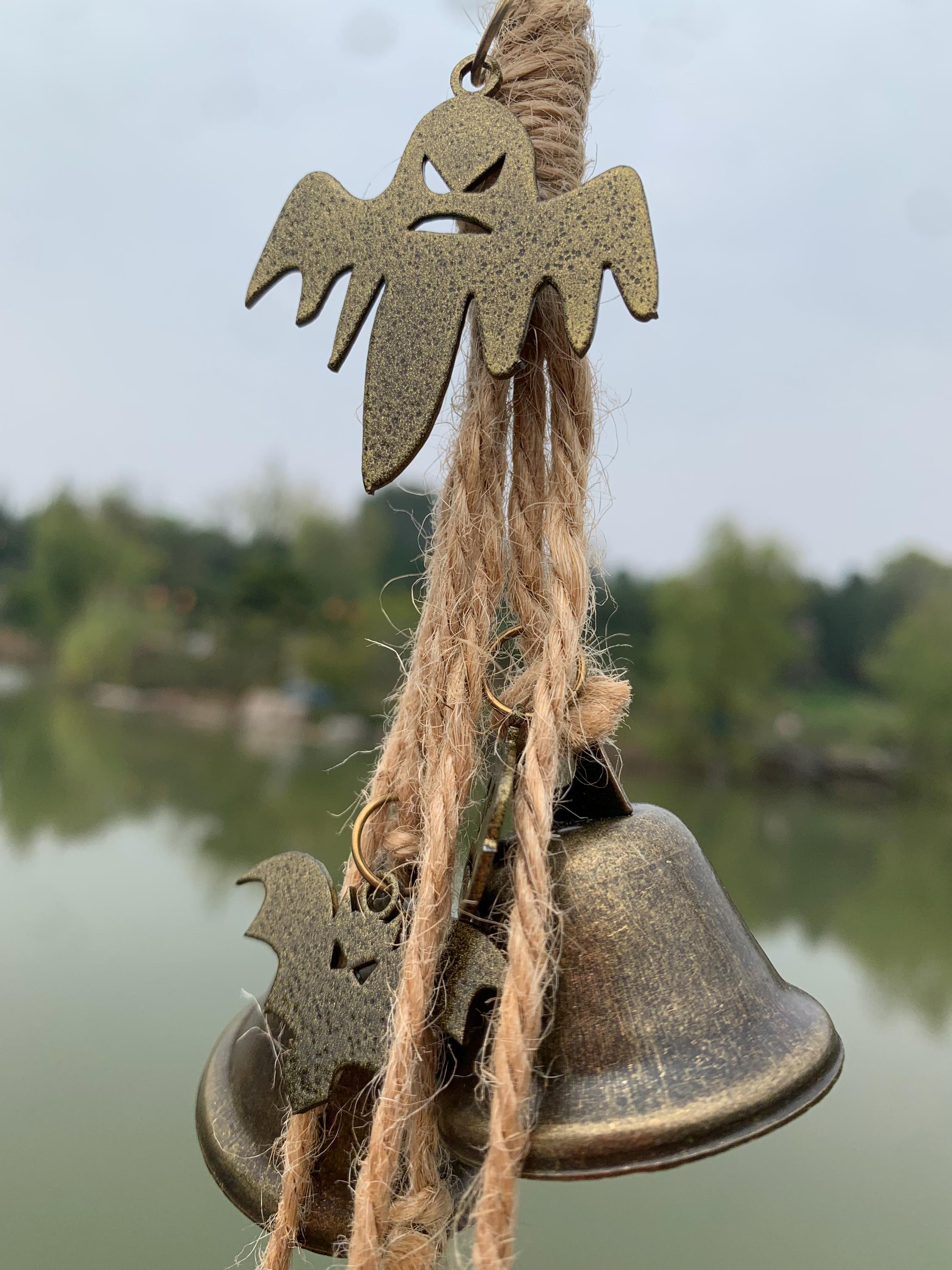 Hanging Bells for Door Knob, Wicca Halloween Protection Amulet for Home Protection,  Pagan Home Decor, Unique Housewarming Gift, Wicca Decor