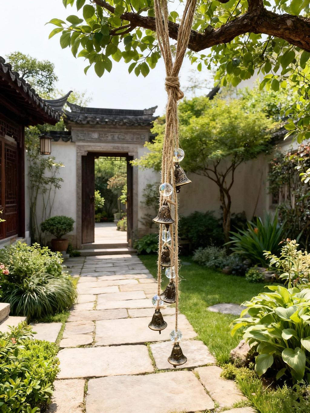 Handmade Witch Bells for Doorknob, Crystal Ball Wicca Bells for Home Protection,  Defense Protection Charm, Pagan Home Blessing, Wicca Gift