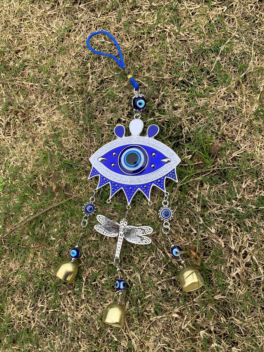 Evil Eye Witch Bells for Protection, Double Ward Charm, Blue Eye Nazar for Home, Evil Eye Protection Charm for Blessings, Spiritual Gift
