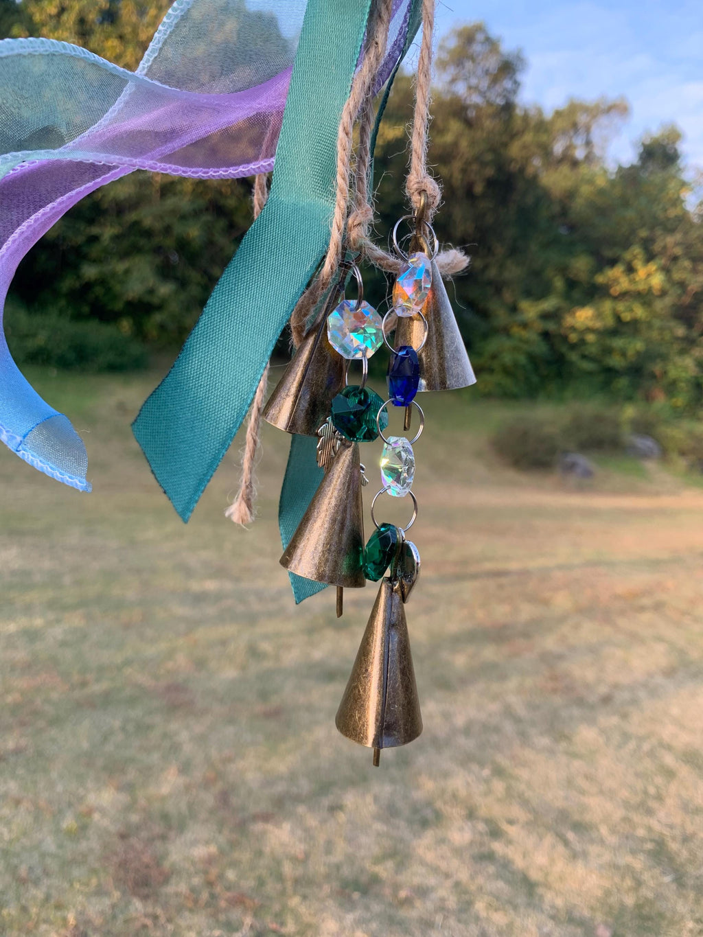 Witch Bell with Ribbons, Protection Charm, Wiccan Supplies, Pagan Decor, Folk Magic, House Blessing, Yule Gift, Handmade Witchcraft