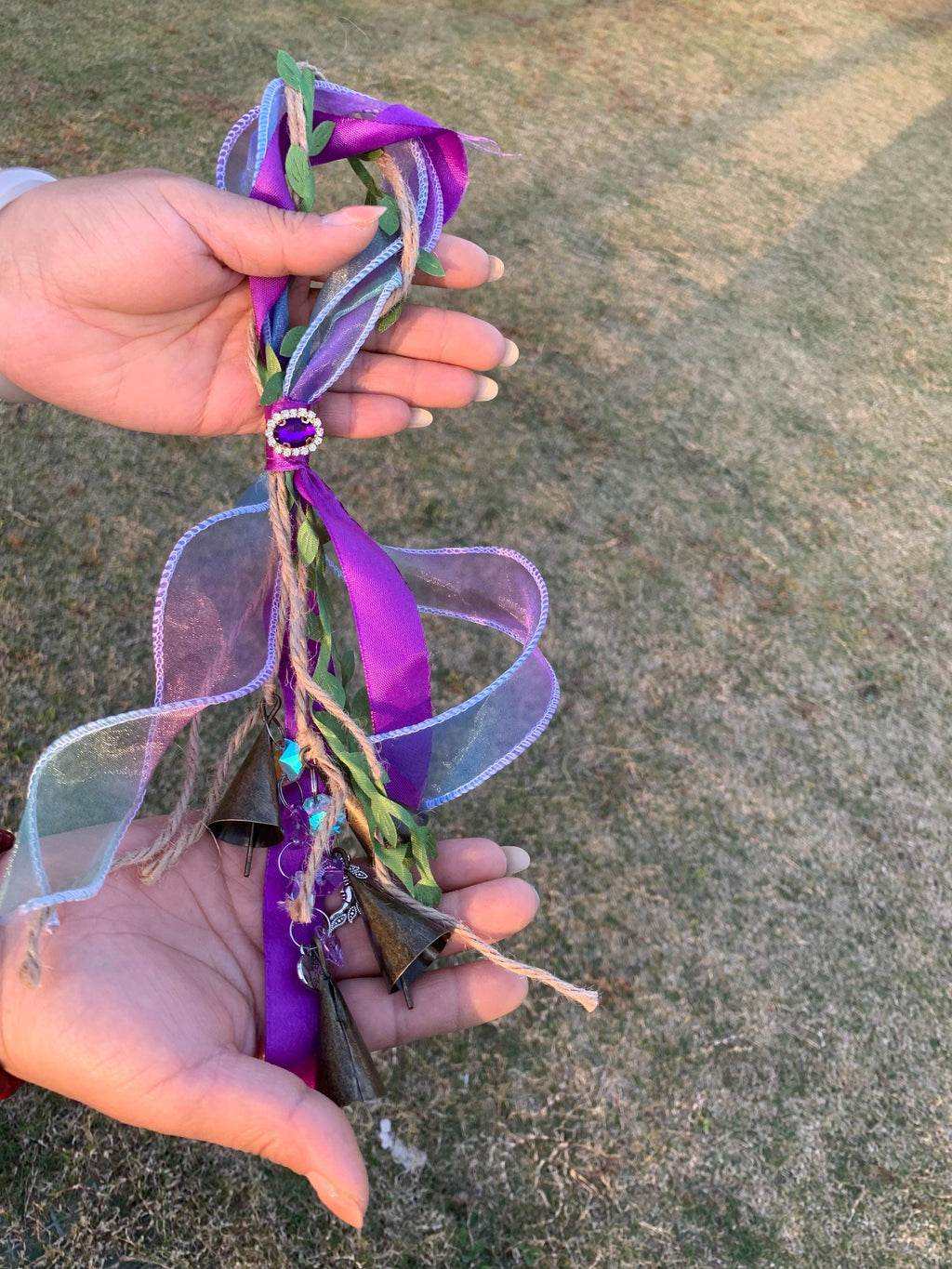 Witch Bell with Ribbons, Protection Charm, Wiccan Supplies, Pagan Decor, Folk Magic, House Blessing, Yule Gift, Handmade Witchcraft