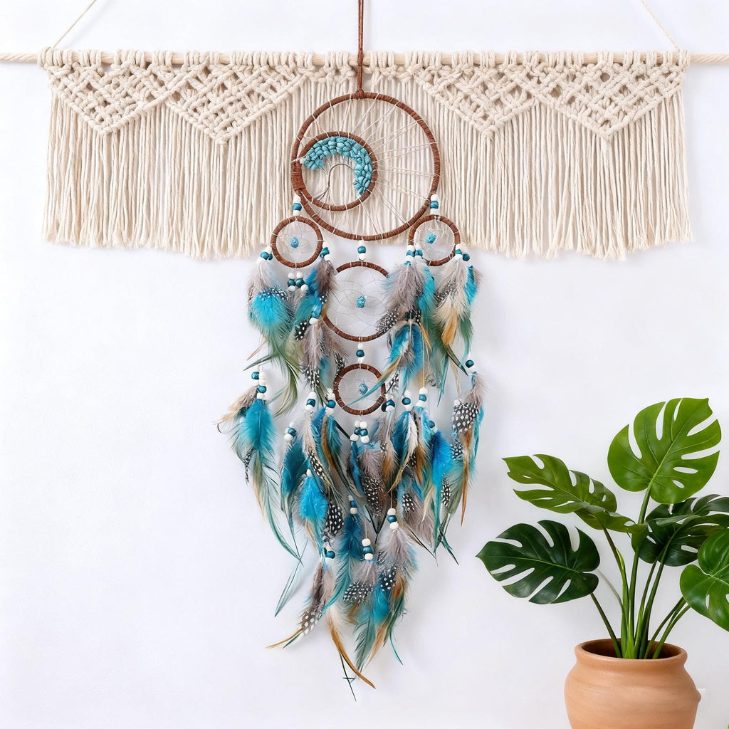 Handmade Tree of Life Dreamcatcher, Bohemian Feather Wall Hanging, Good Vibes Home Decor, Spiritual Gift,  Bohemian Home Decor