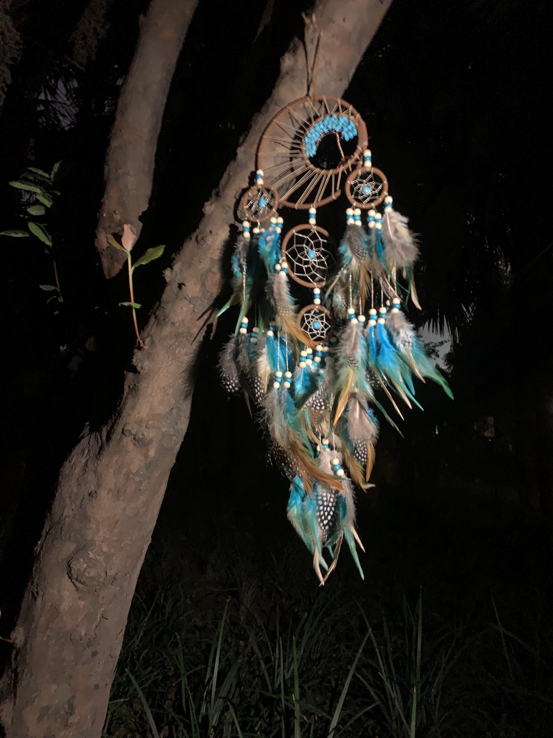 Handmade Tree of Life Dreamcatcher, Bohemian Feather Wall Hanging, Good Vibes Home Decor, Spiritual Gift,  Bohemian Home Decor