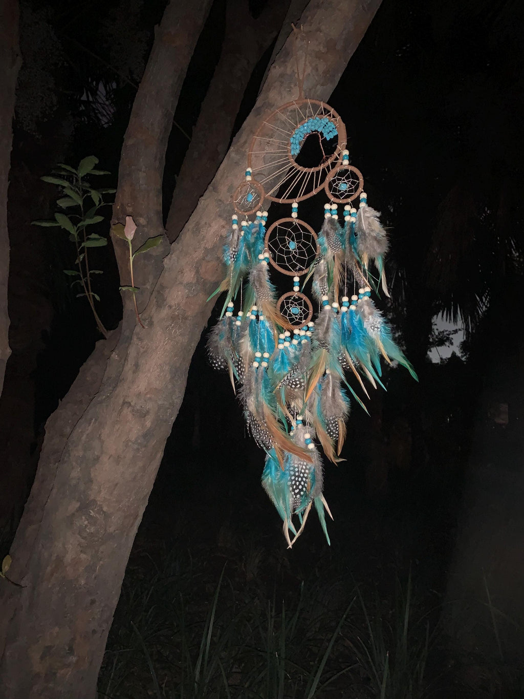 Handmade Tree of Life Dreamcatcher, Bohemian Feather Wall Hanging, Goo