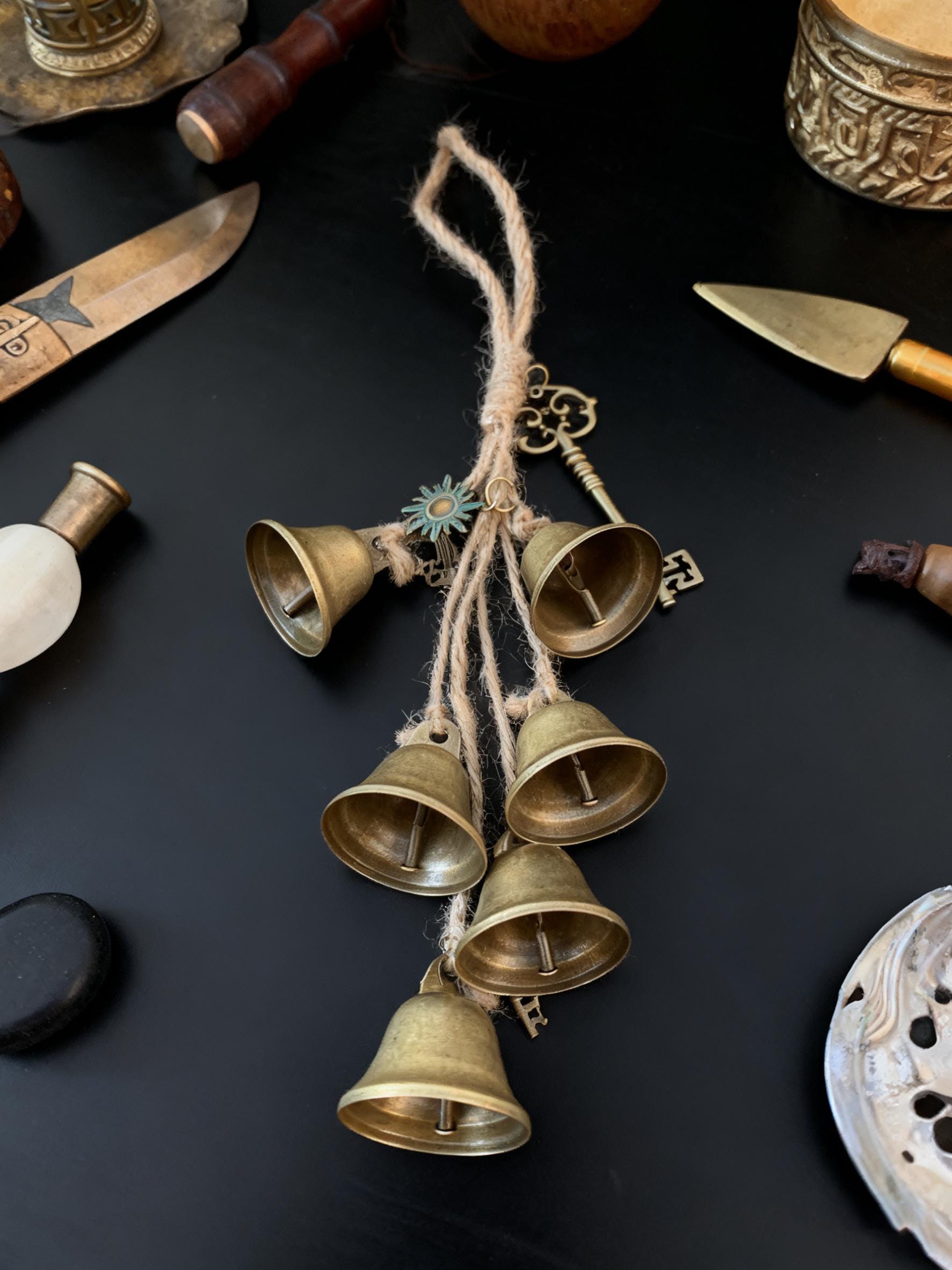 Handmade Witch Bells for Doorknob, Cottagecore Witchy Entryway Decor,