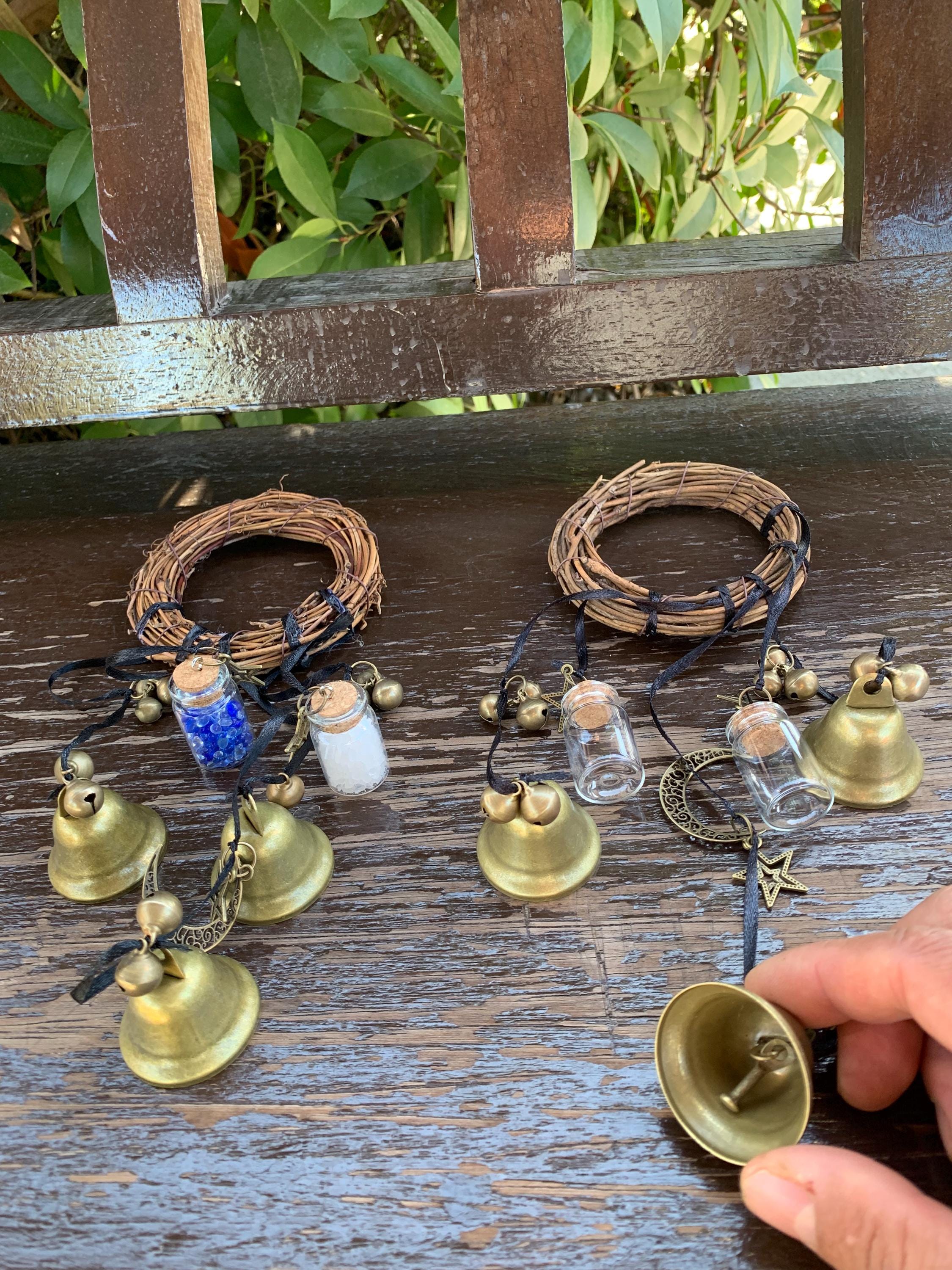 Wreath Witch Wind Chime for Garden, Outdoor Patio Decor,  Wiccan Yule Gift,