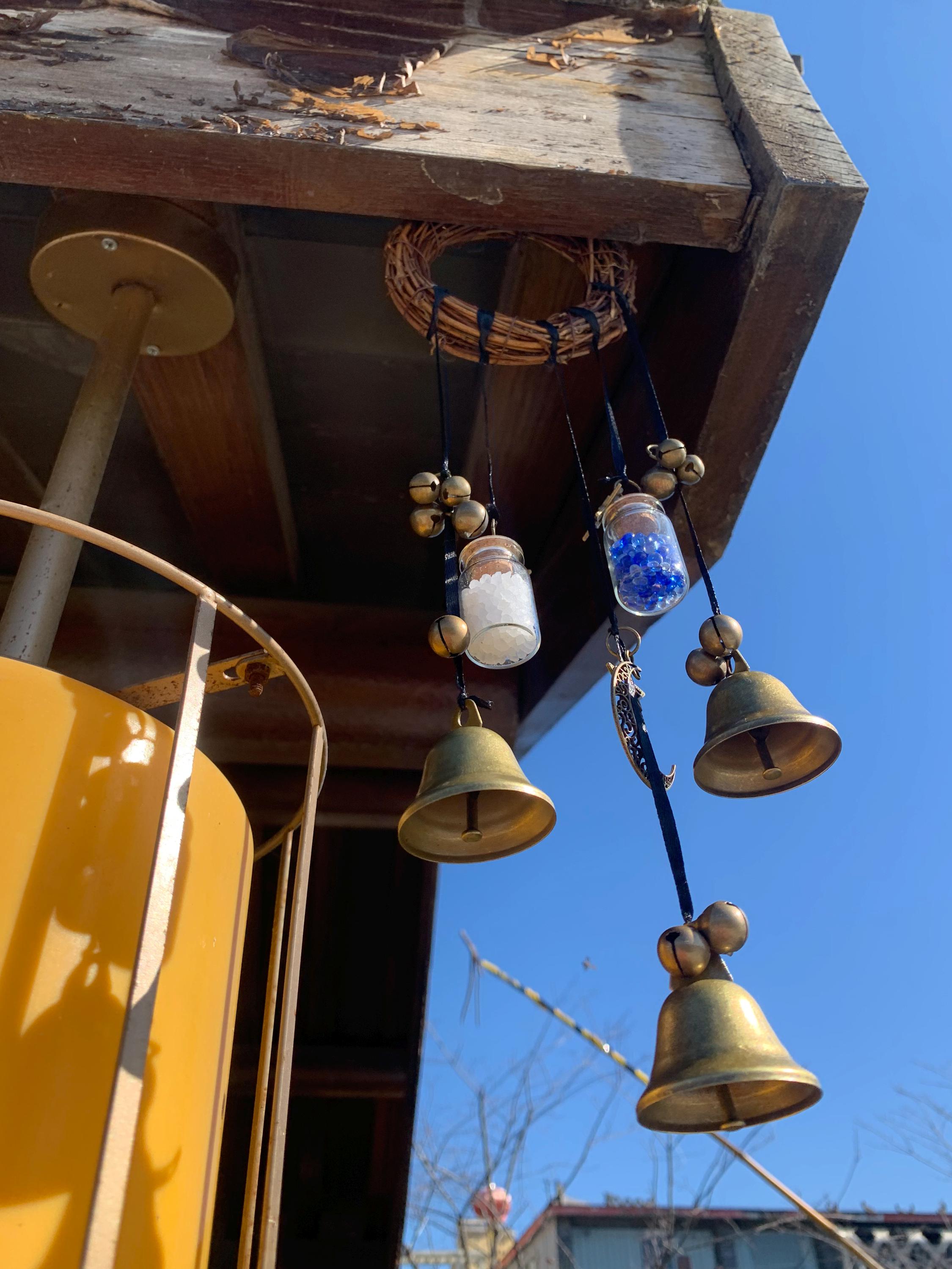 Wreath Witch Wind Chime for Garden, Outdoor Patio Decor,  Wiccan Yule Gift,