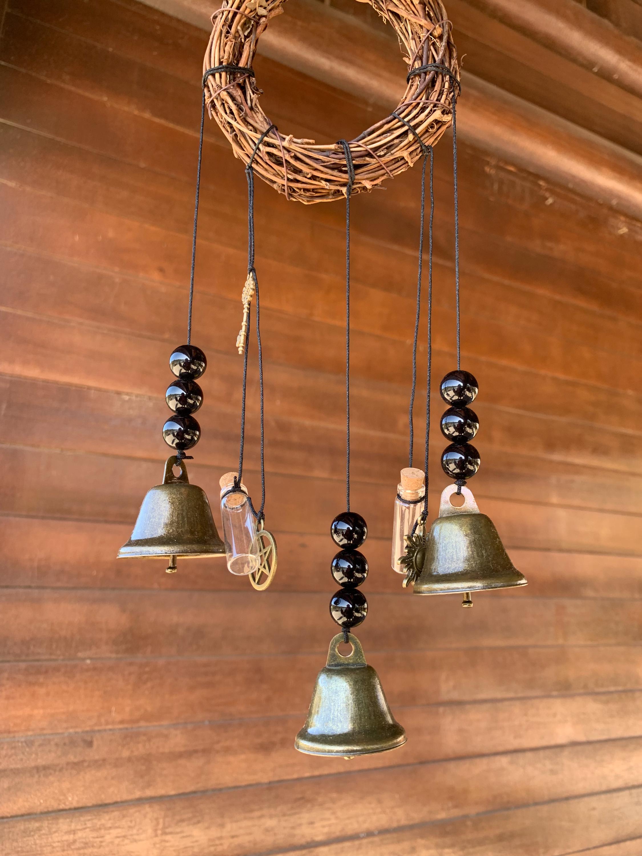 Witch Bells Door Knob Hanger,  Protection Charm, Wiccan Decor, Spiritual Gift