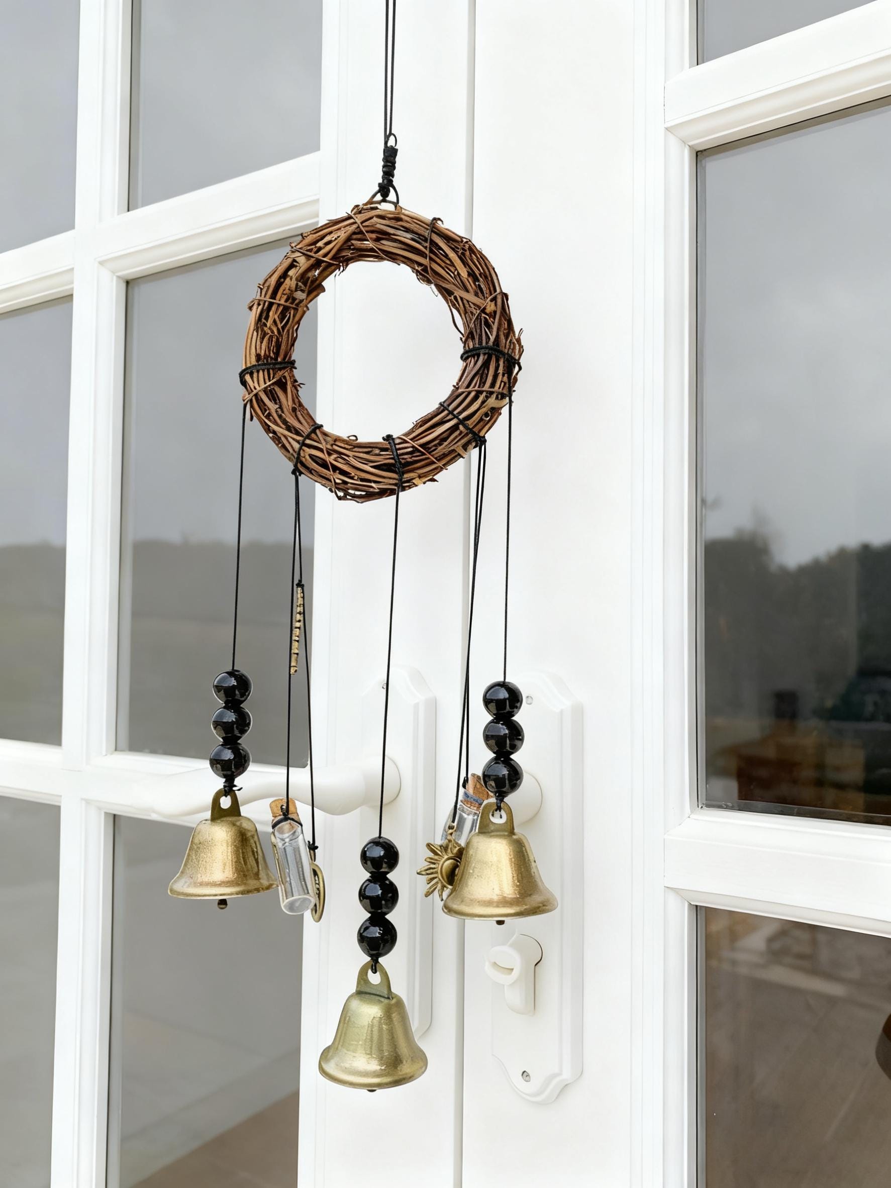 Witch Bells Door Knob Hanger,  Protection Charm, Wiccan Decor, Spiritual Gift