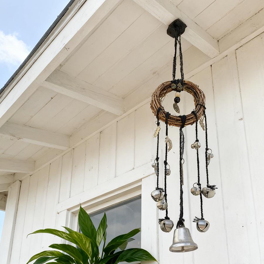 Wiccan Witch Bells For Home Blessing,  Handmade Door Knob Hanger, Pagan Decor, Folk Magic