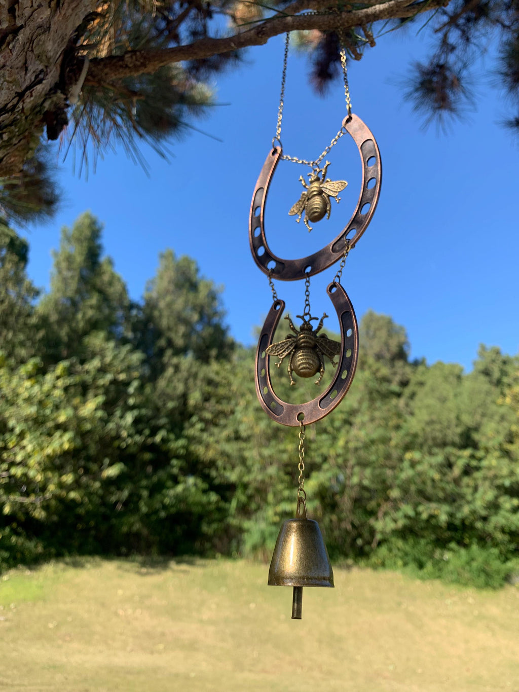 Handmade Bees Horseshoe Witch Bells for Home Protection, Wiccan Yule Gift