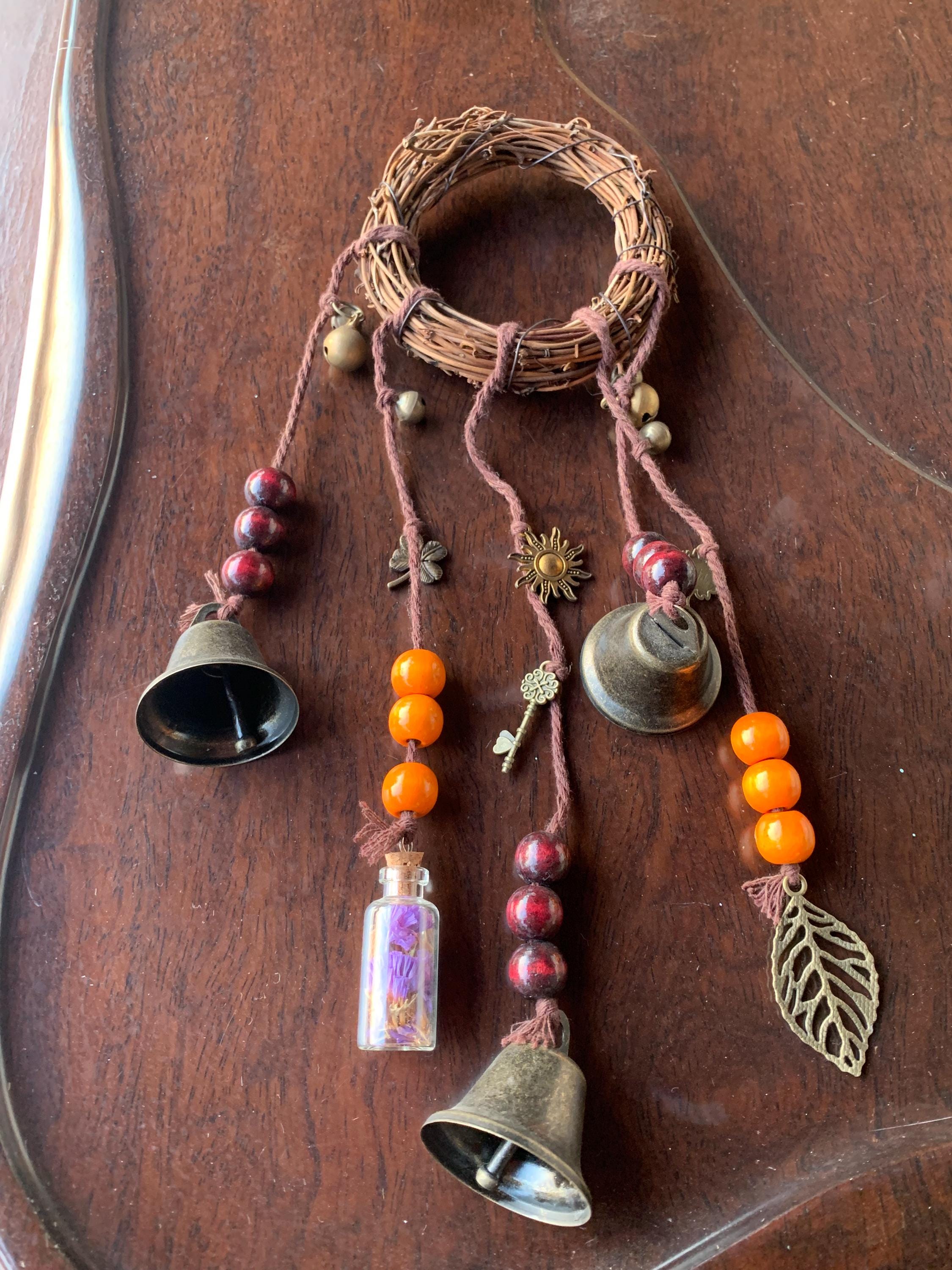 Wreath Witch Bells for Home Protection, Ward Off Negative Energy, Pagan Yule Gift