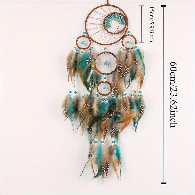 Handmade Tree of Life Dreamcatcher, Bohemian Feather Wall Hanging, Goo