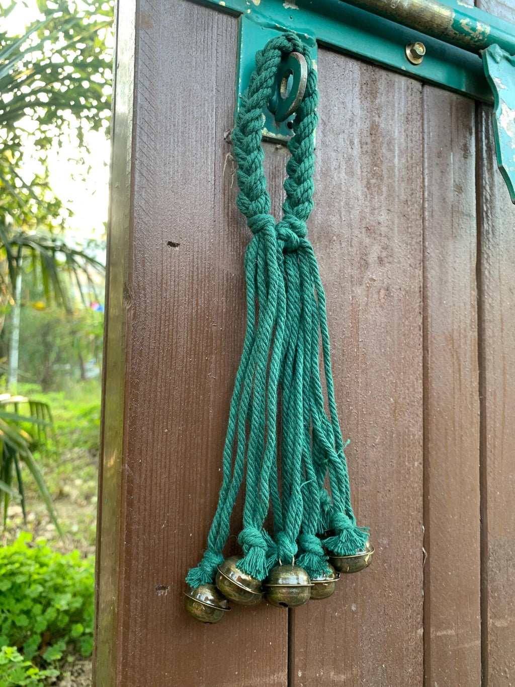 Handmade Dark Green Witch Bells, Home Protection Charm for Pagan and Wiccan Altar