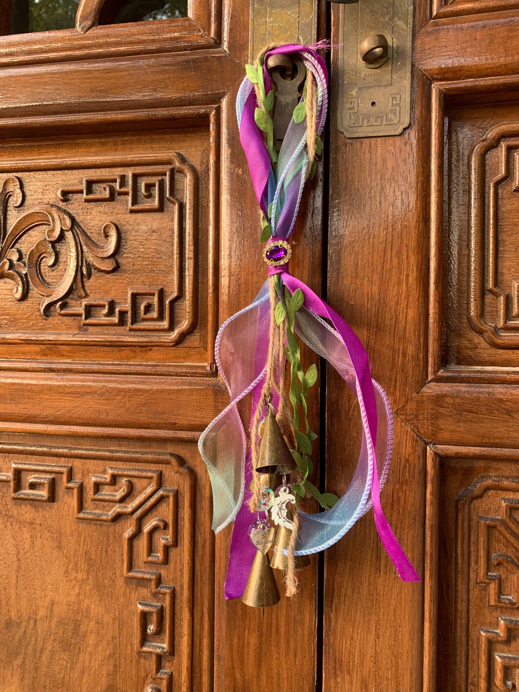 Witch Bell with Ribbons, Protection Charm, Wiccan Supplies, Pagan Decor, Folk Magic, House Blessing, Yule Gift, Handmade Witchcraft