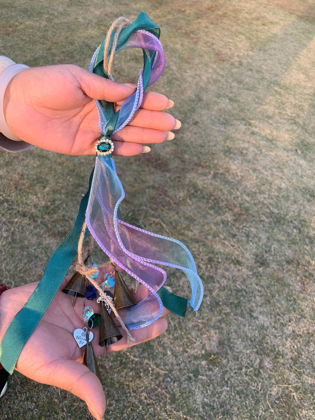 Witch Bell with Ribbons, Protection Charm, Wiccan Supplies, Pagan Decor, Folk Magic, House Blessing, Yule Gift, Handmade Witchcraft