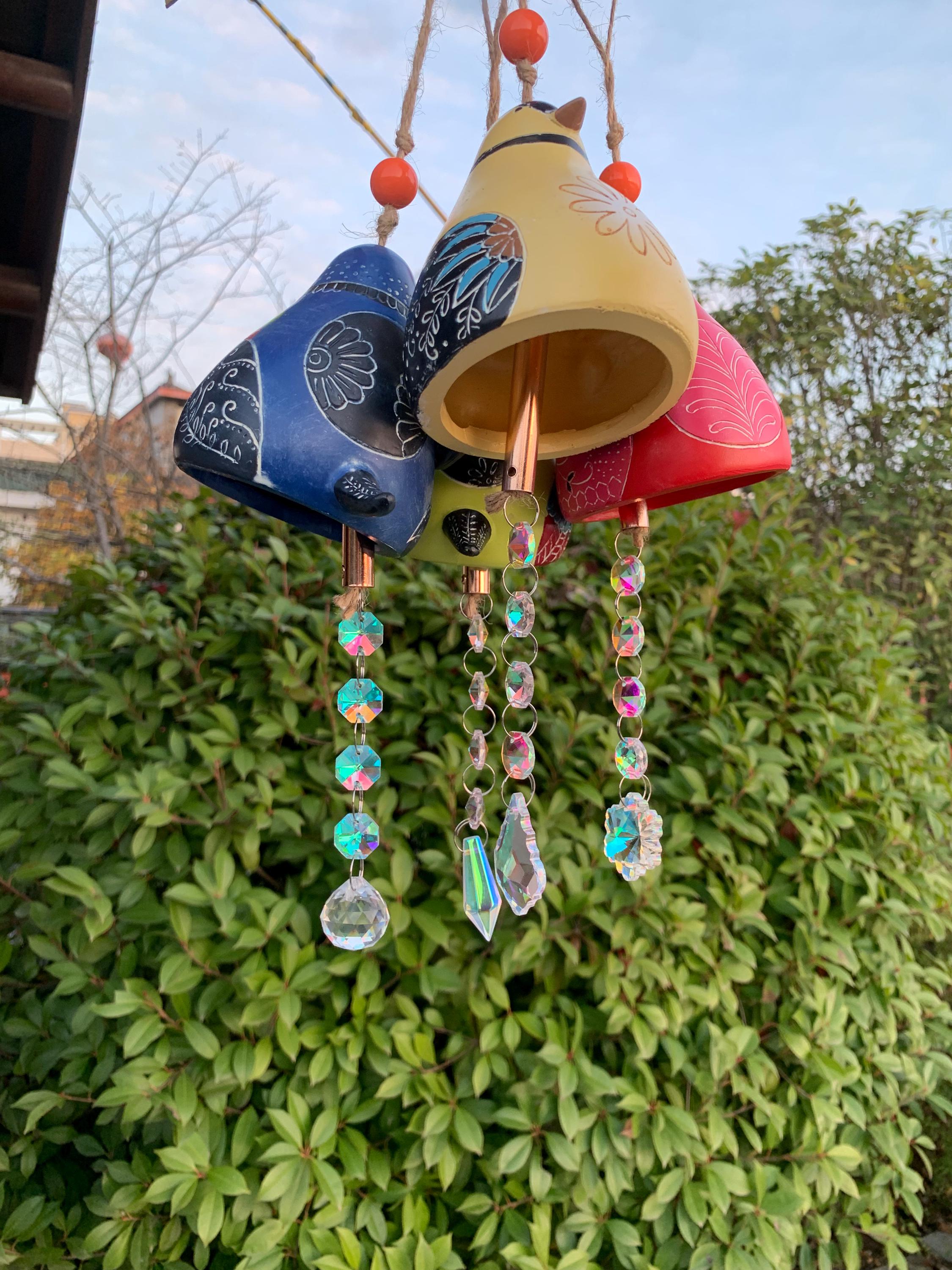 Four Color Lucky Bird Sun Catcher, Stained Glass Bird Suncatcher, Outdoor Garden Decor, Gift for Gardeners, Brings Good Luck