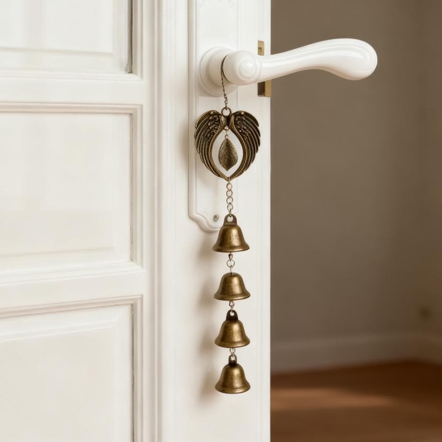 Vintage Bronze Eagle Wing Witch Bell, Protection Charm for Home & Altar, Wiccan Supplies, Pagan Decor, Folk Magic Gift