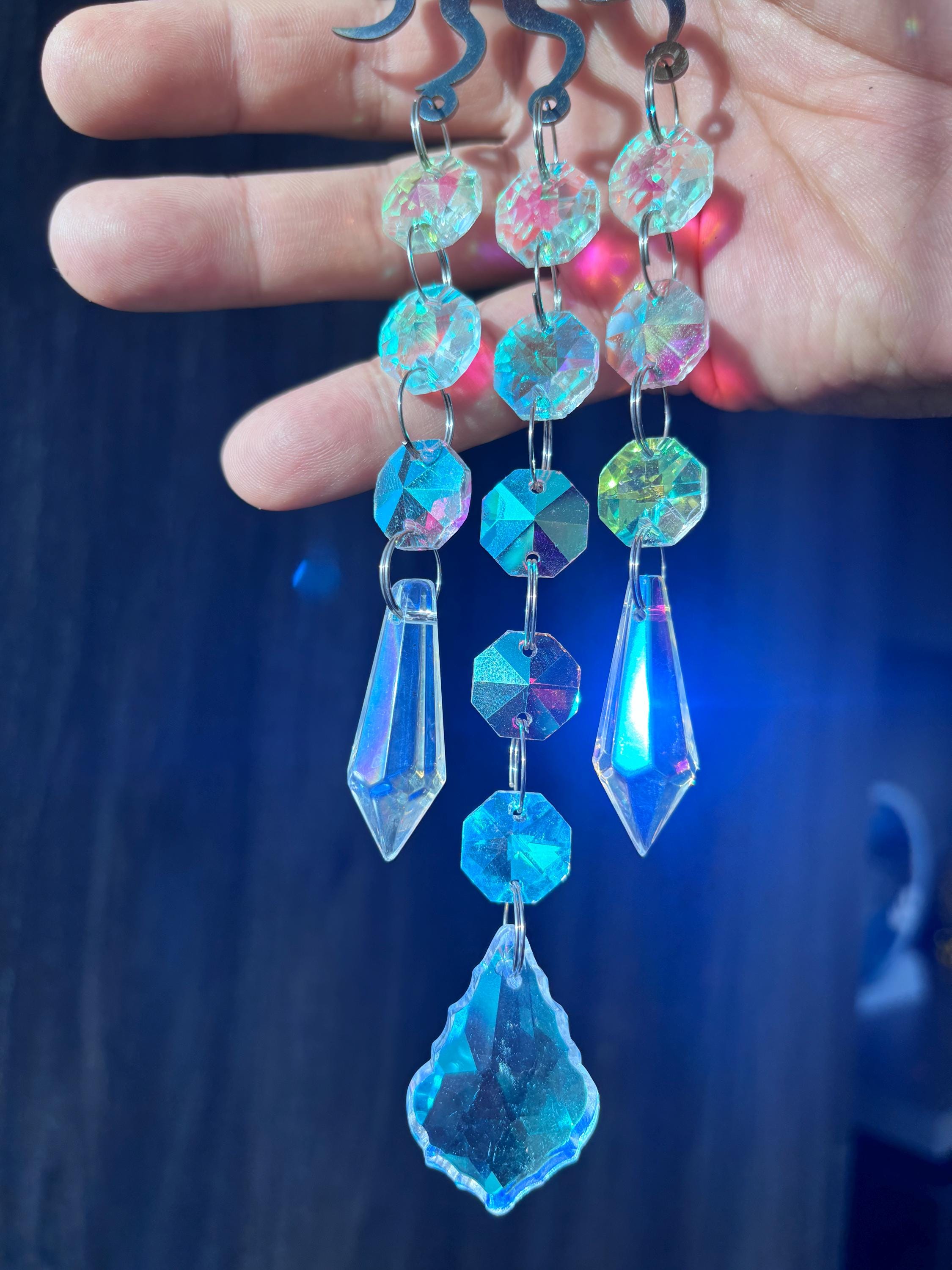 Metal Sunburst Sun Catcher, Captures Rainbows and Light, Sparkling Window Hanging Decor for Home