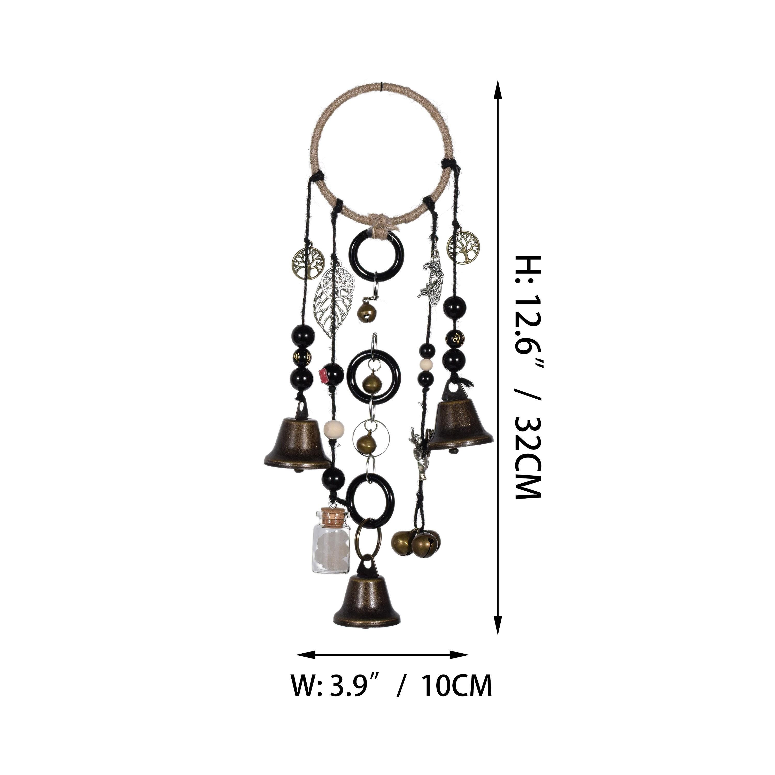 Brass Bells, Witch Bells and Wind Chimes, Hanging Witch Bells, Wicca Altar House Doorknob Protection Bell, Pagan Decor, Wicca Gifts