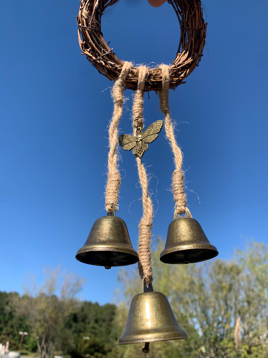 Wreath Witch Bells Door for Home Protection, Good Luck Charm, Yule Gift for Her