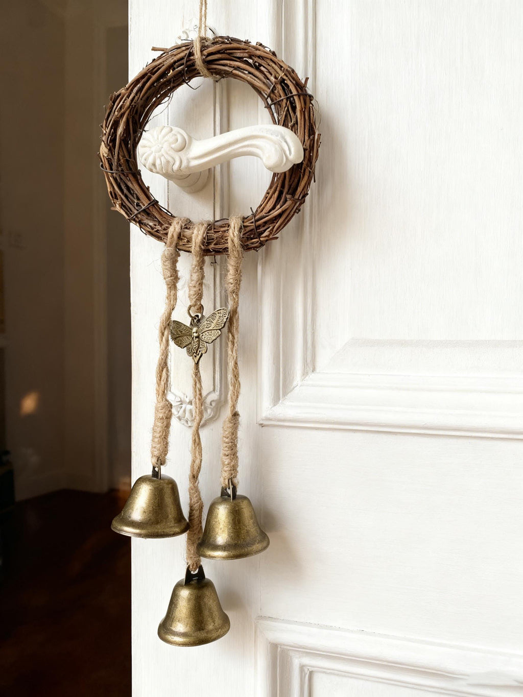 Wreath Witch Bells Door for Home Protection, Good Luck Charm, Yule Gift for Her