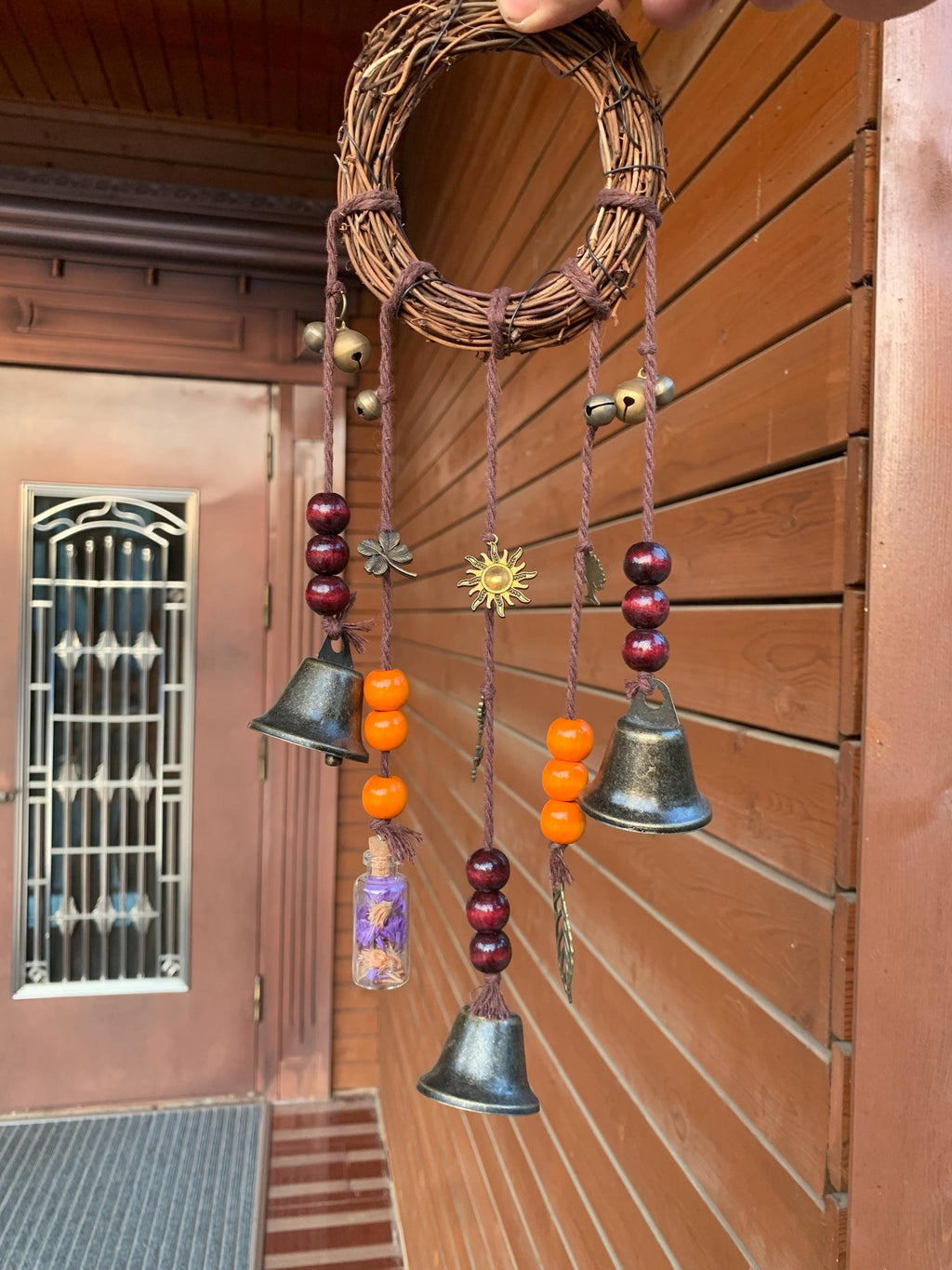 Wreath Witch Bells for Home Protection, Ward Off Negative Energy, Pagan Yule Gift