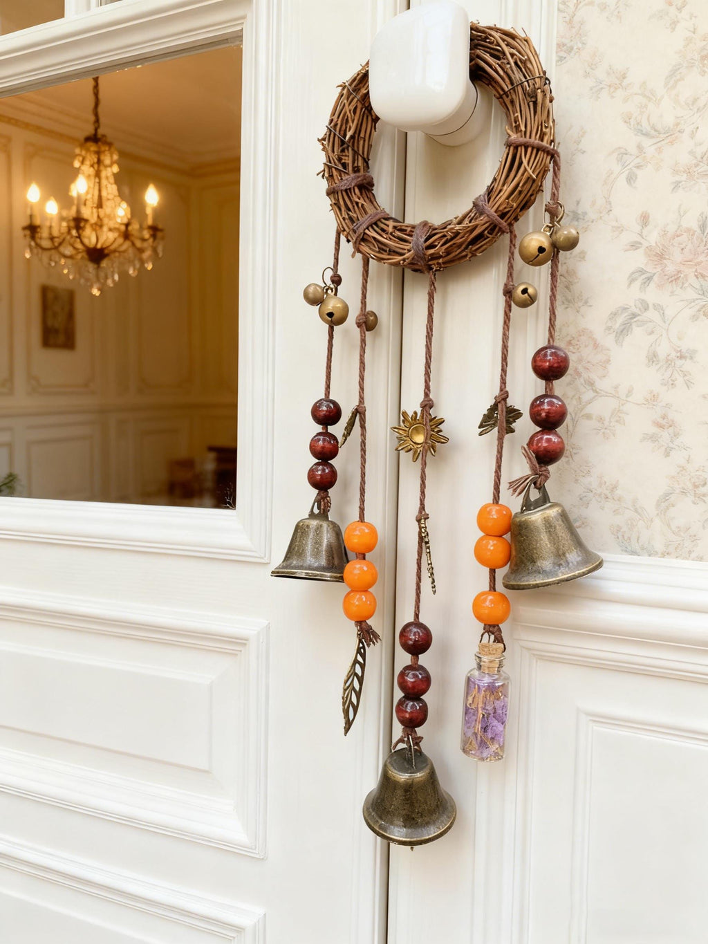 Wreath Witch Bells for Home Protection, Ward Off Negative Energy, Pagan Yule Gift