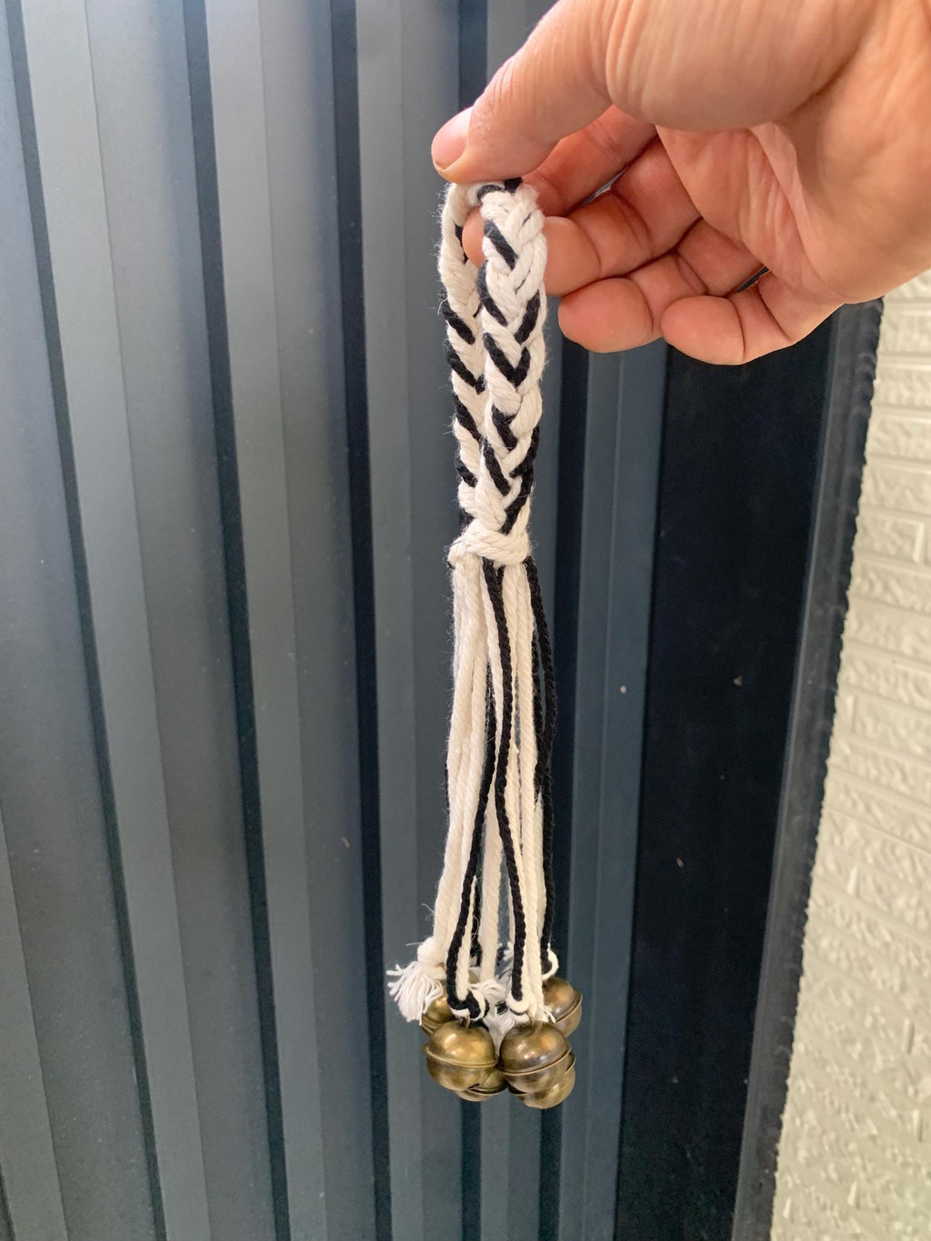 Hanging White and Black Witch Bells for Wreath, Hanging Magical Ornament, Witchy Occult Spiritual Decor