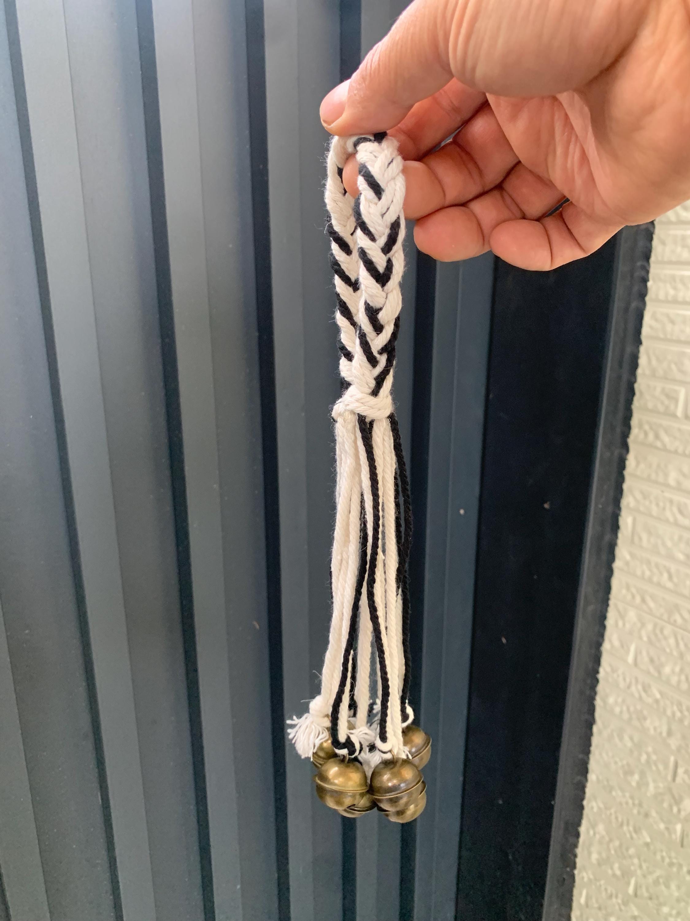 Hanging White and Black Witch Bells for Wreath, Hanging Magical Ornament, Witchy Occult Spiritual Decor