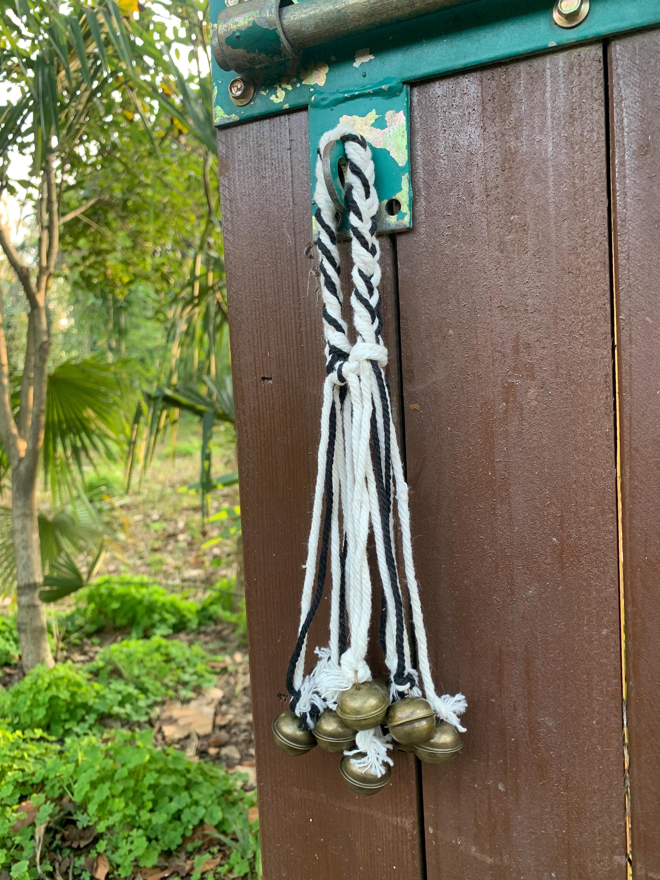 Hanging White and Black Witch Bells for Wreath, Hanging Magical Ornament, Witchy Occult Spiritual Decor