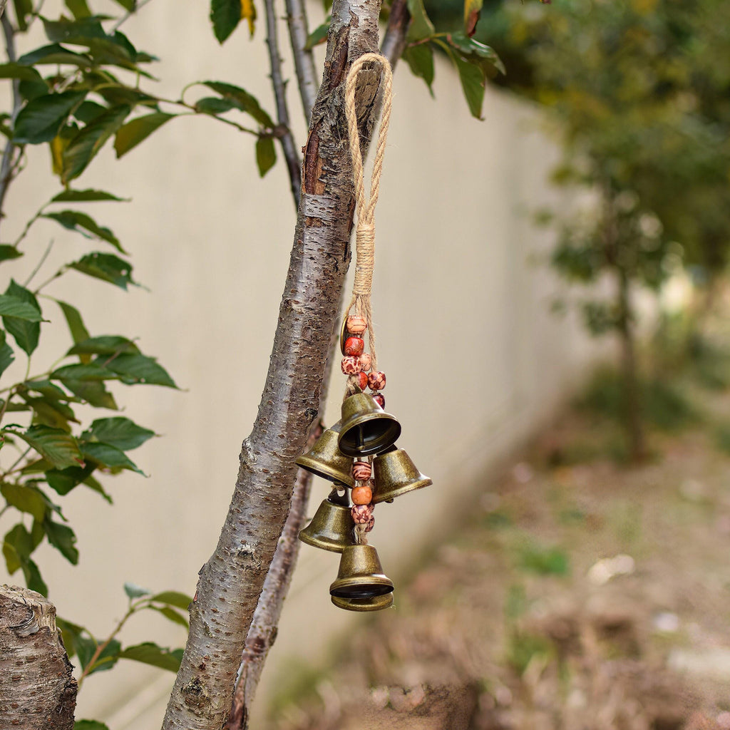 Protection Witch Bells, Doorknob Hanger, Celtic Door Bells, 6 Brass Bells Witchcraft Decor, Protection Talismans, Wicca Decor, Witchy Gift