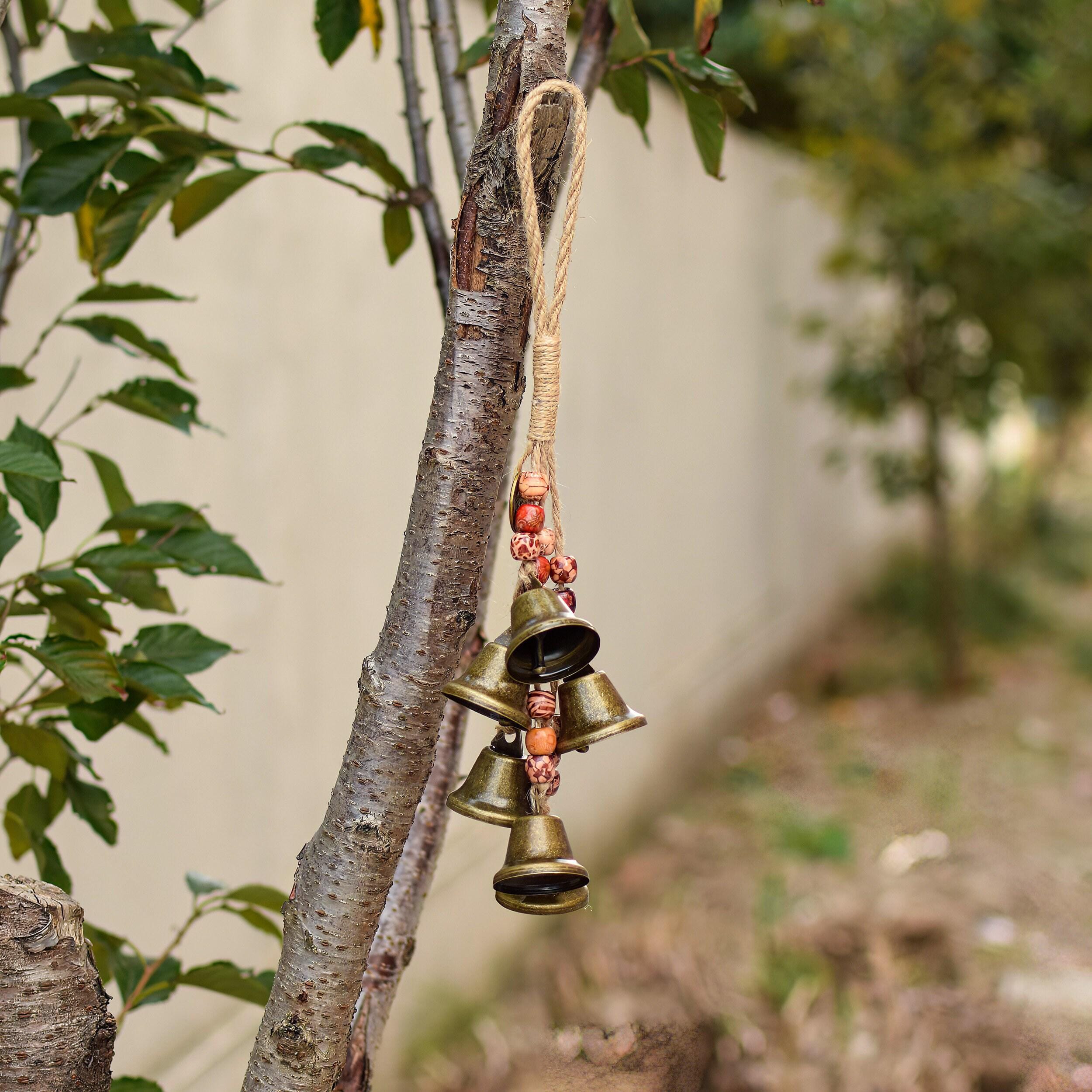 Protection Witch Bells, Doorknob Hanger, Celtic Door Bells, 6 Brass Be