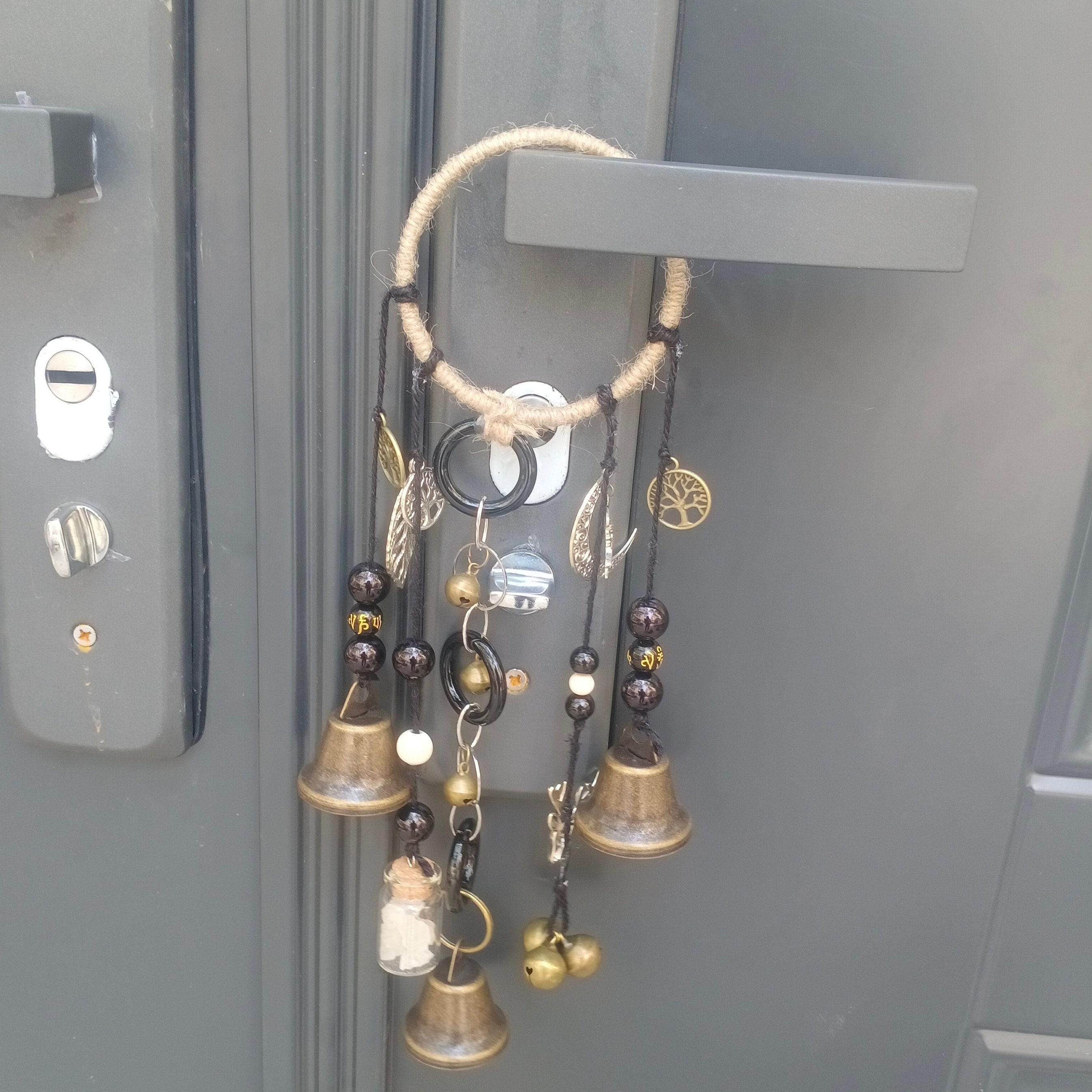 Brass Bells, Witch Bells and Wind Chimes, Hanging Witch Bells, Wicca Altar House Doorknob Protection Bell, Pagan Decor, Wicca Gifts