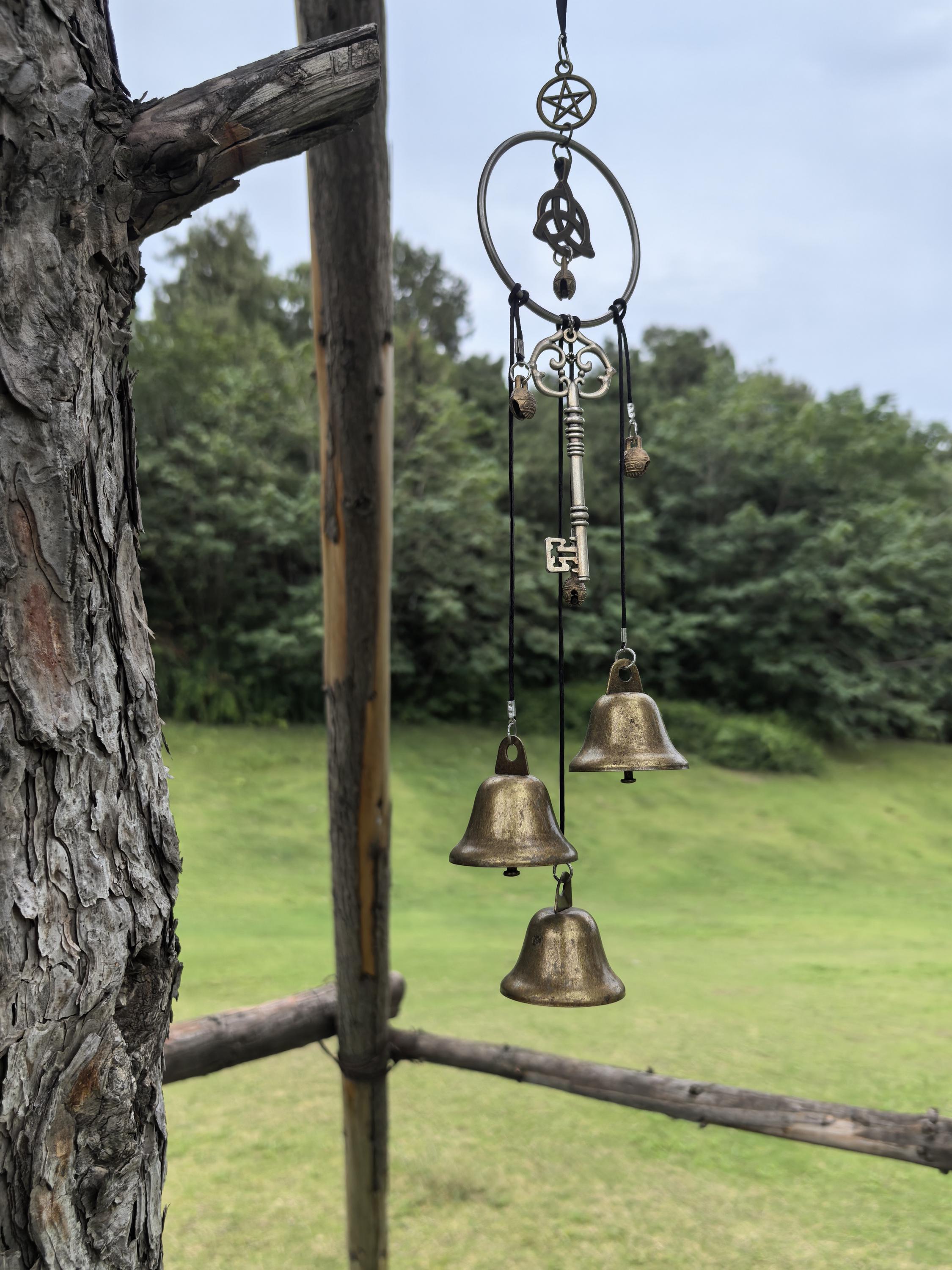 Enchanted Witch Bells, Hanging Witch Bells for Kitchen Door Knob, Handmade Witch Bells for Home Protection, Wiccan Door Charm, Pagan Decor