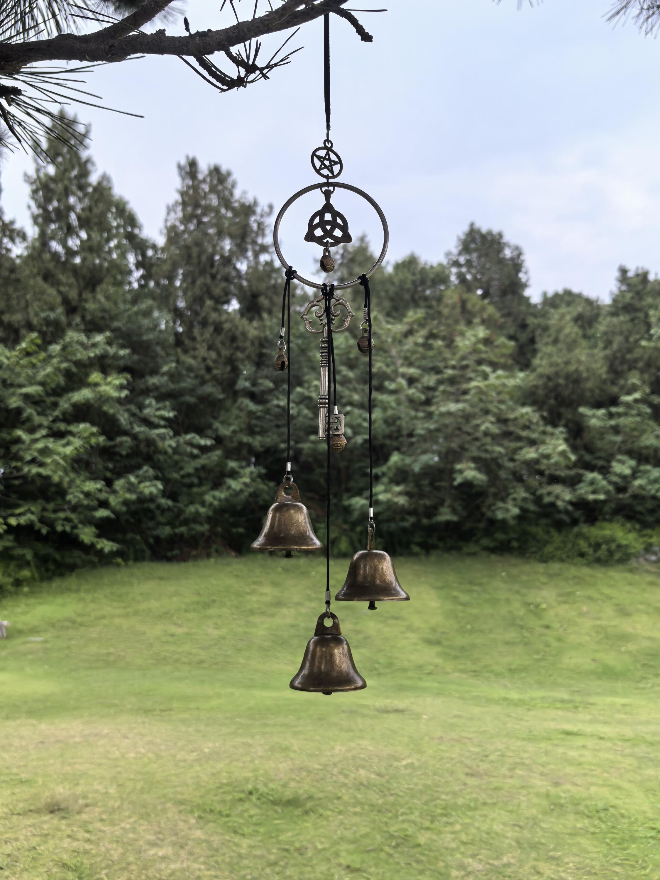 Enchanted Witch Bells, Hanging Witch Bells for Kitchen Door Knob, Handmade Witch Bells for Home Protection, Wiccan Door Charm, Pagan Decor